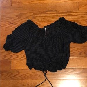 Free people blue stripped shirt